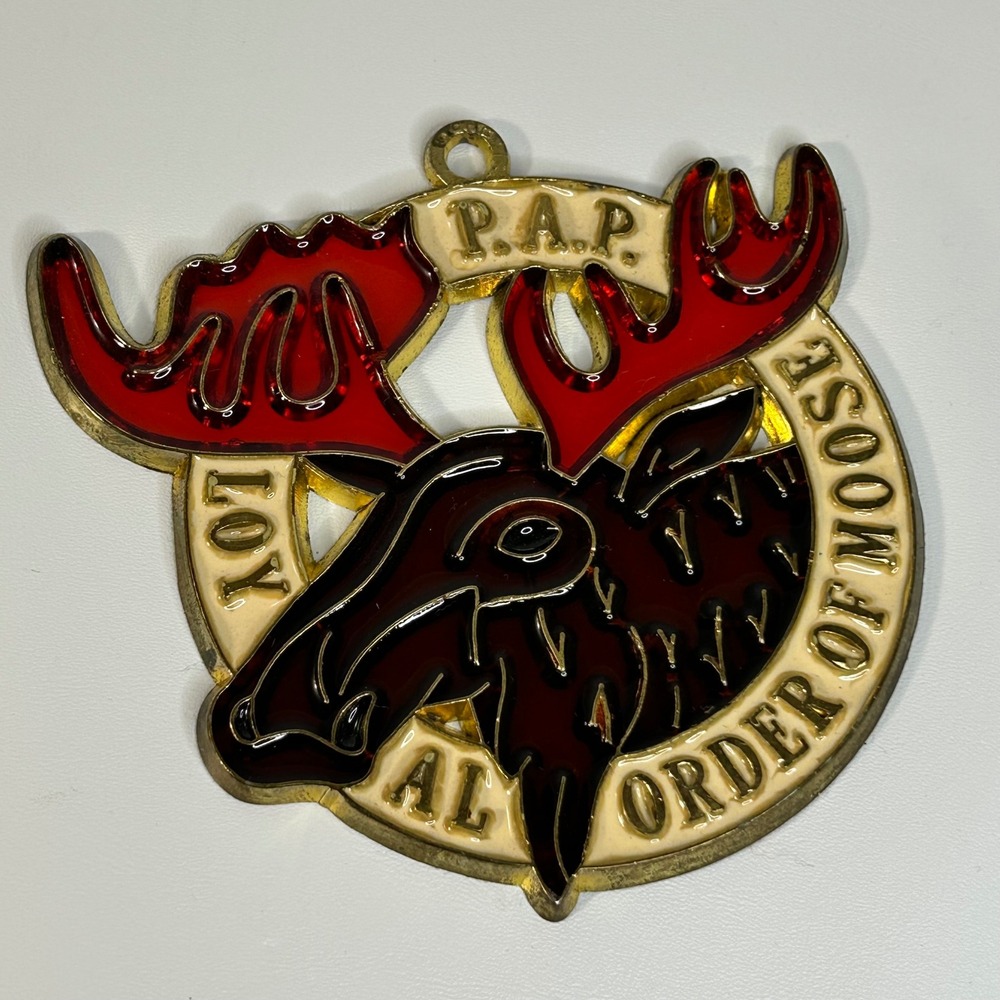 Vintage Loyal Order of Moose P.A.P. Suncatcher Window Hanging Fraternal Decor‎